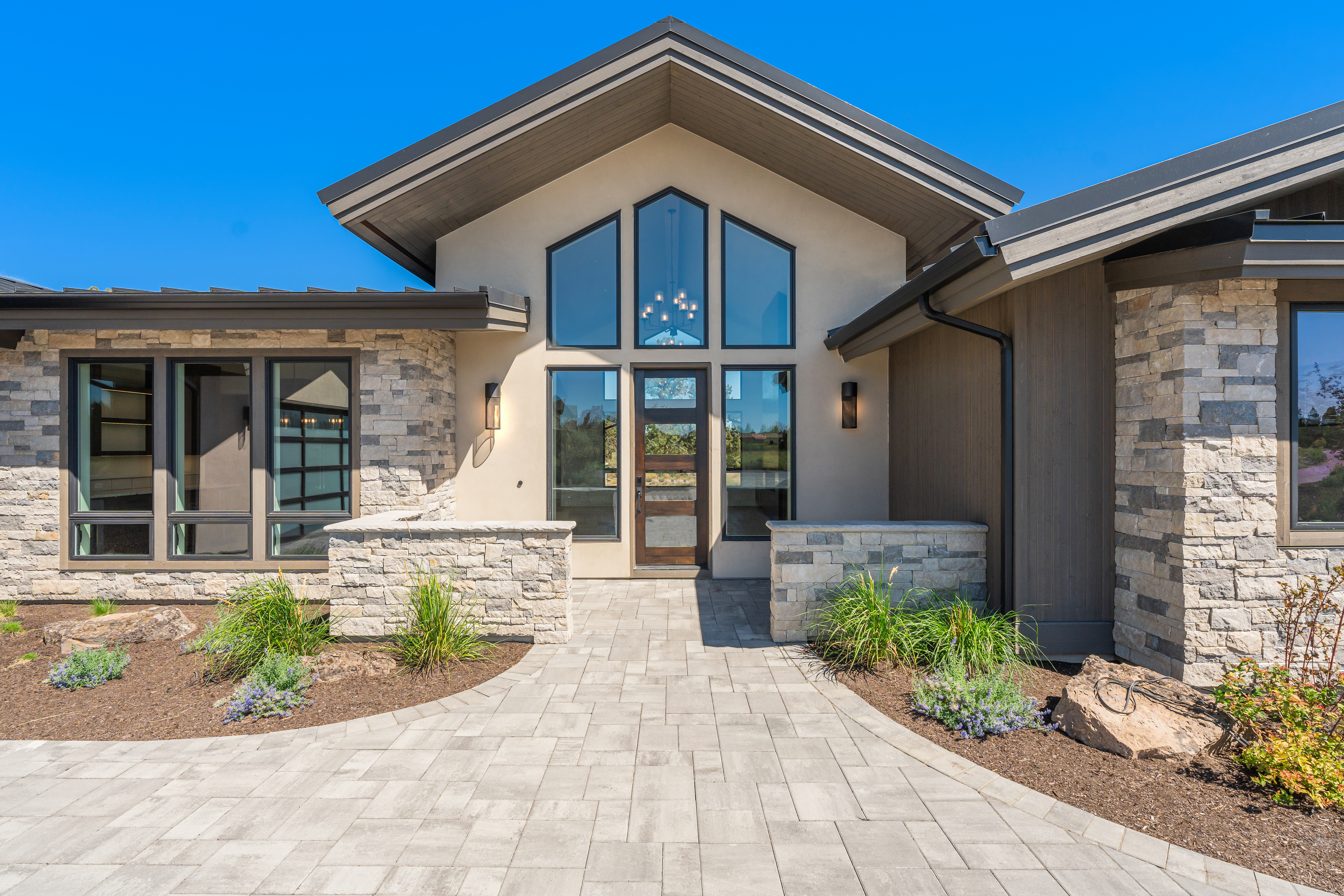 Custom home front entryway by Calibrated Construction